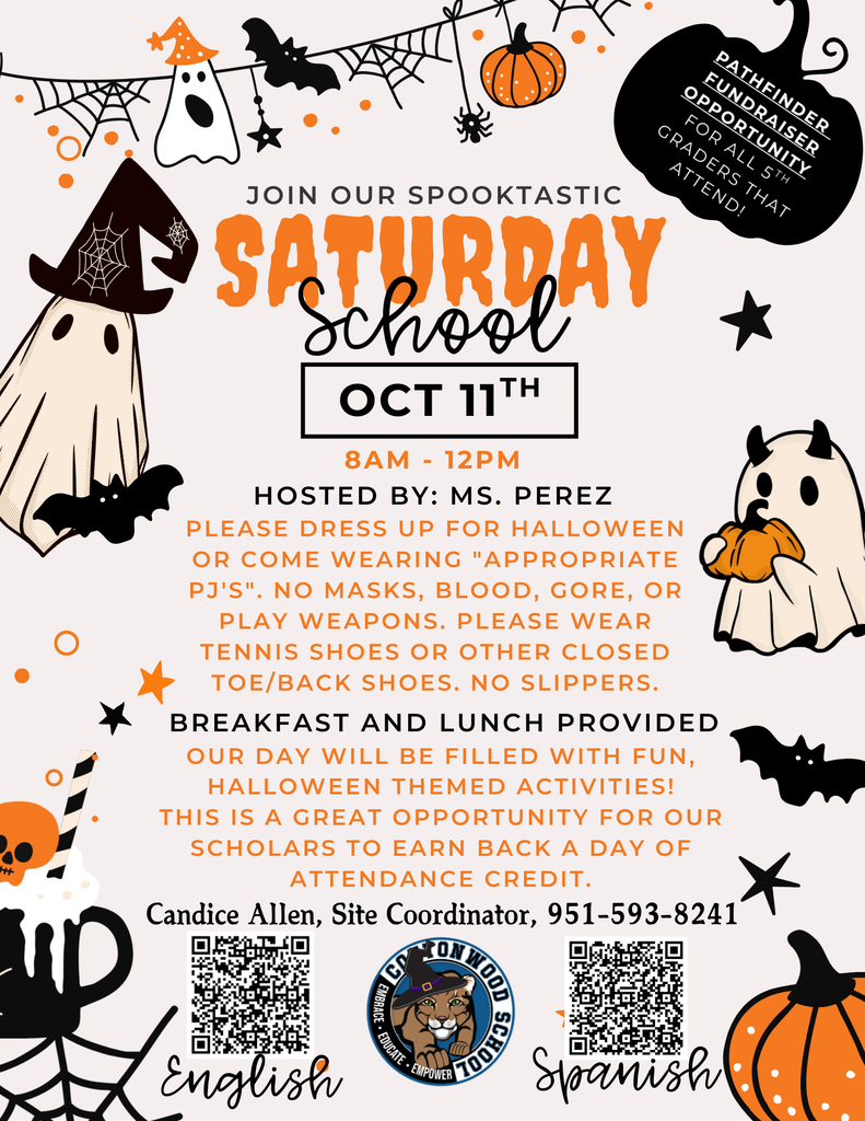 Saturday School Registration Flyer