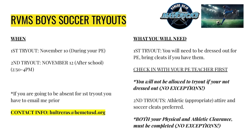 Boys Soccer tryouts
