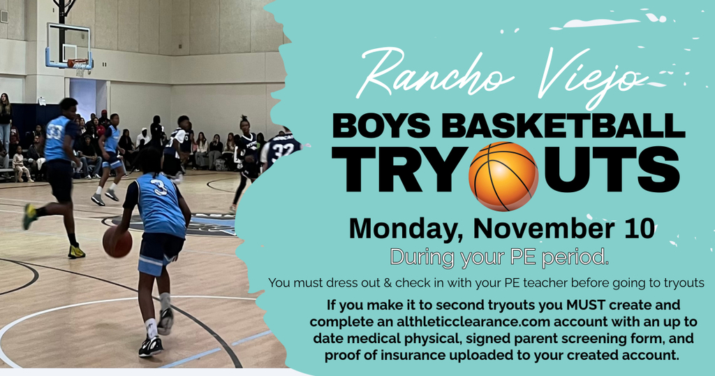 Boys Basketball Tryouts Monday 11/10