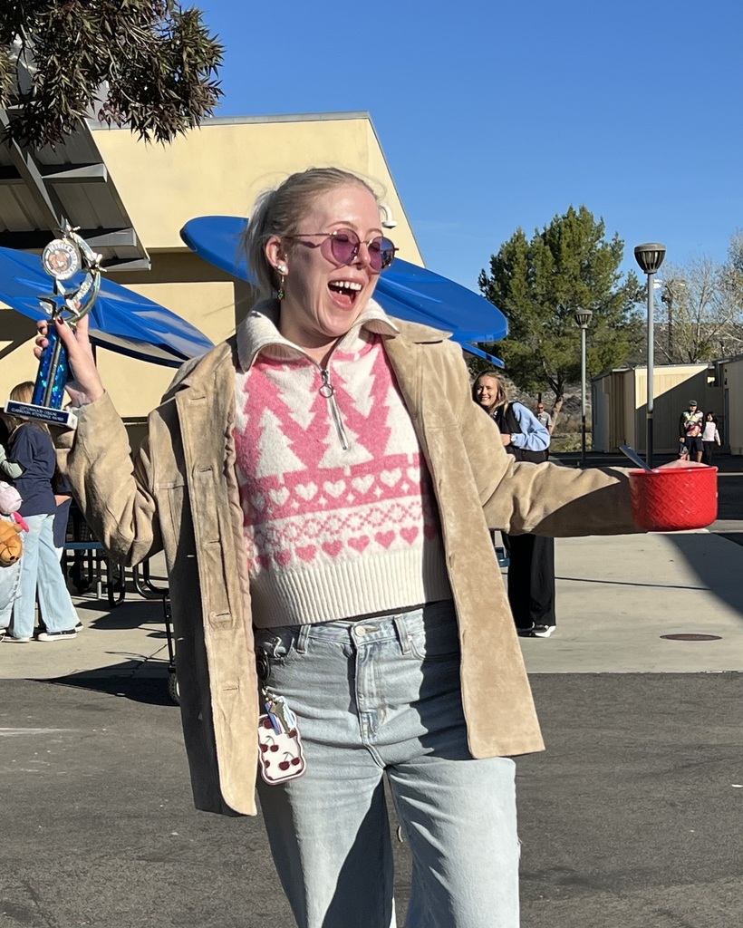 Ms. De Gennaro celebrated the 8th Grade Class' attendance win.