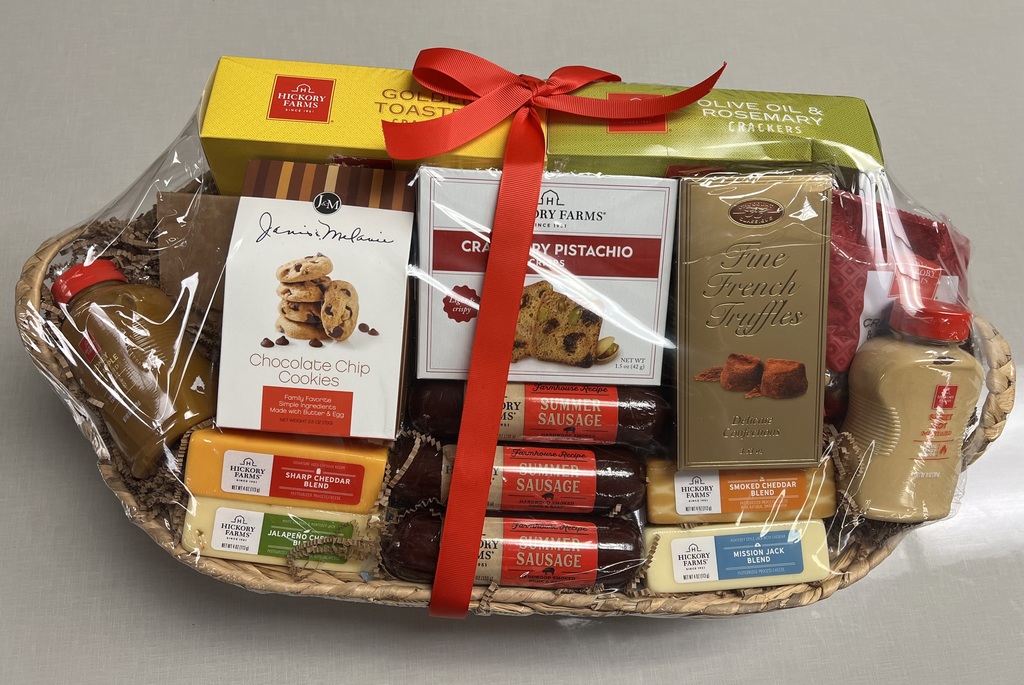 Sausage and cheese basket.