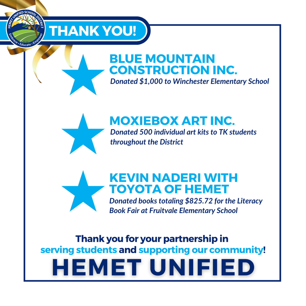 HUSD THANK YOU Posts (16)