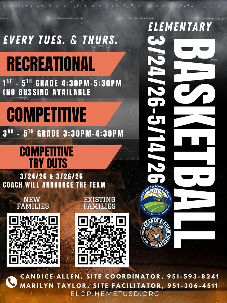 Elementary Basketball Flyer