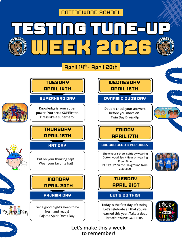 Testing Tun-Up Week Spirit Days.