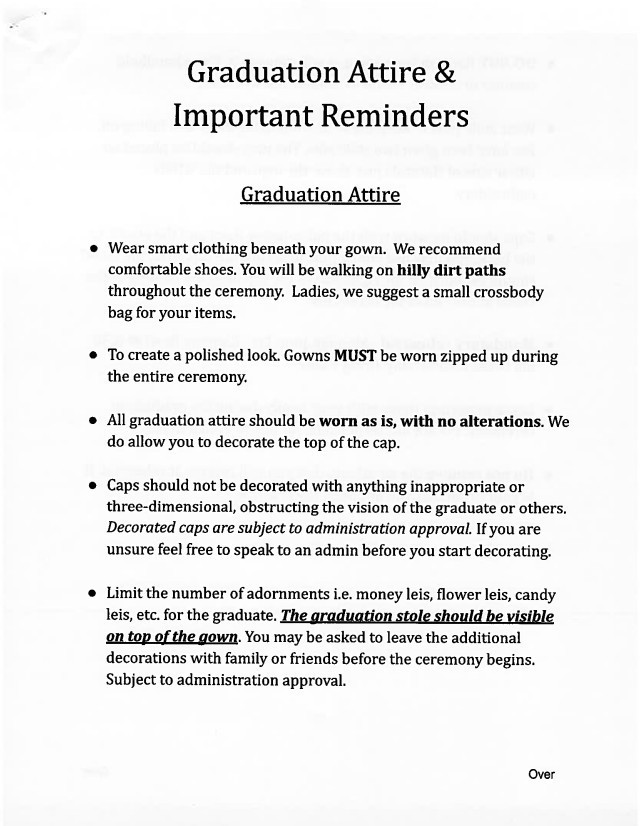 HAS Graduation Important Reminders 26