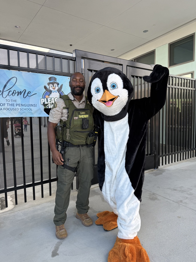 Riverside County Sheriff with Pleasant Valley Elementary Mascot