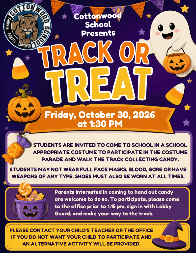 Track or Treat - Friday, October 30th at 1:30 PM