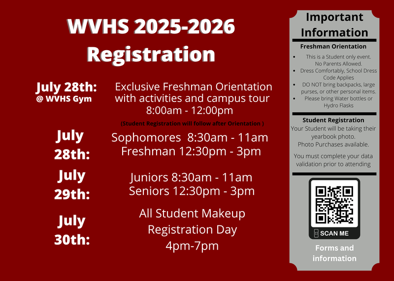West Valley Registration Info