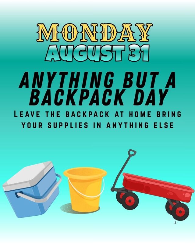 Spirit Week - August 31 - September 4th