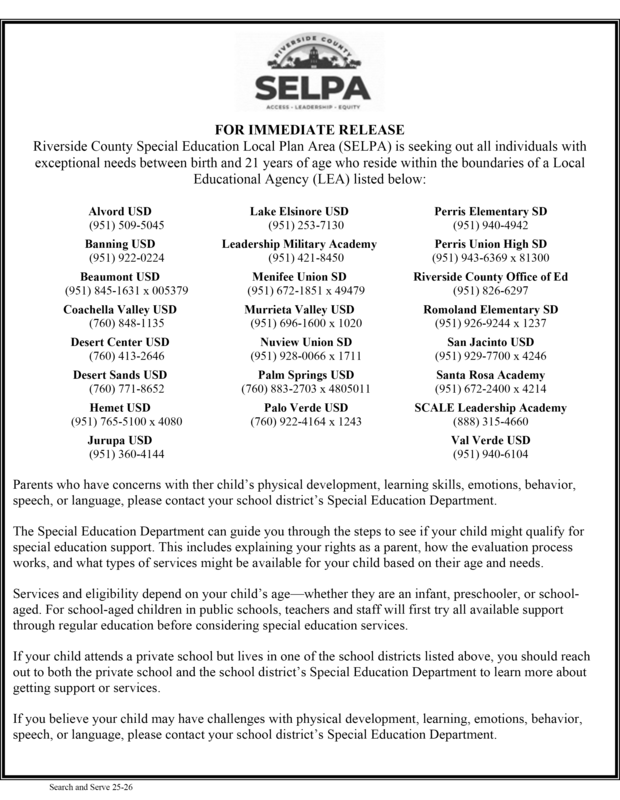 SELPA - Riverside County Special Education