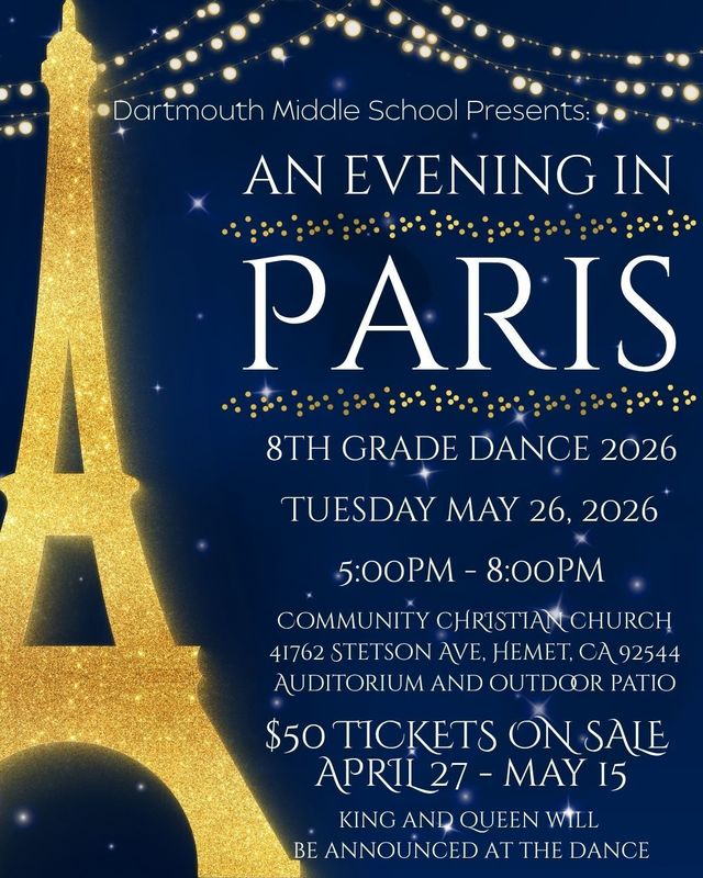 8th-Grade Dance - Tuesday, May 26
