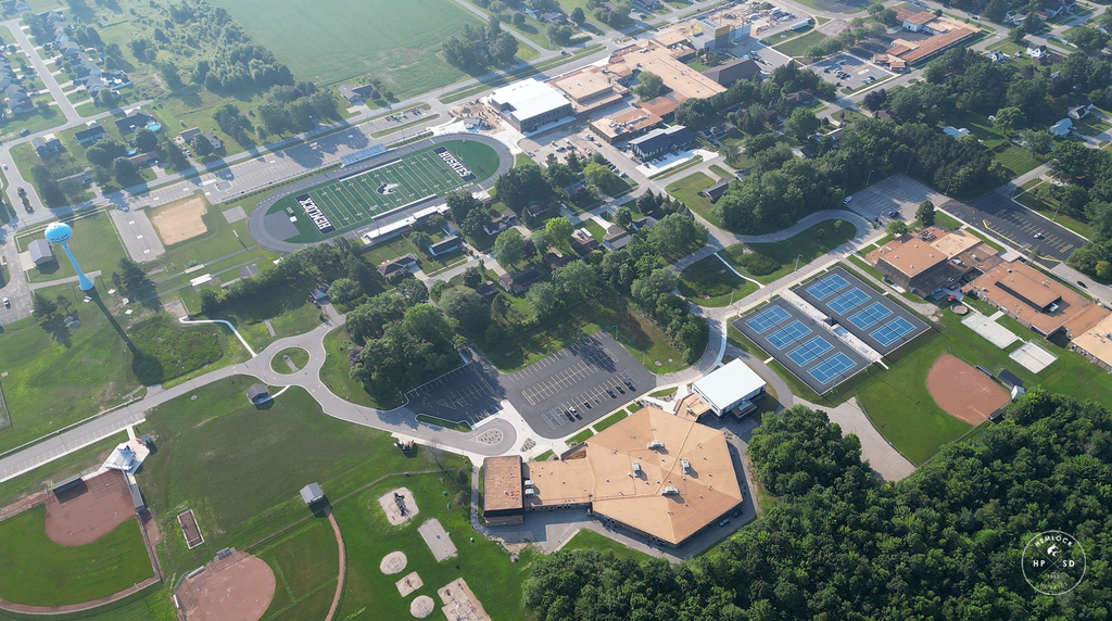 Aerial view of Hemlock Public School District