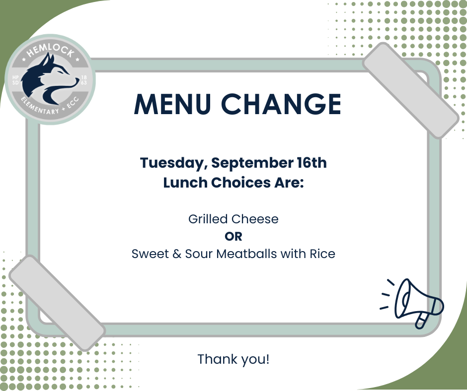 Lunch Menu Change