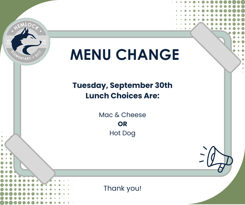 Lunch Menu Change