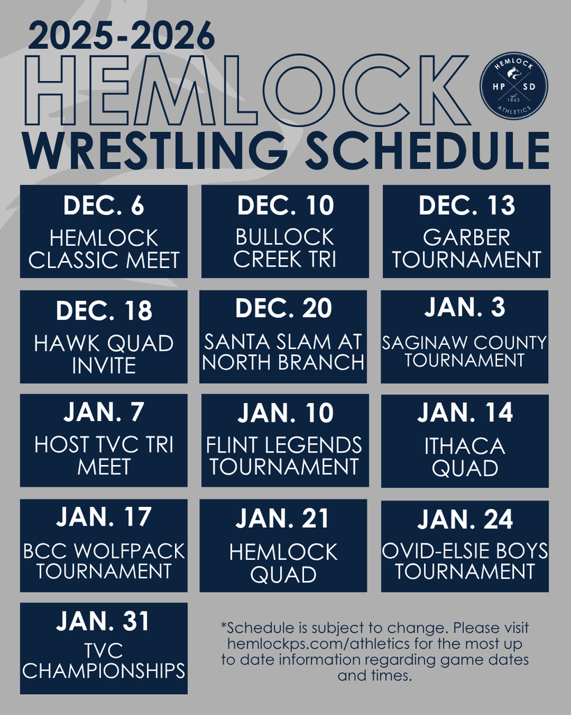 Wrestling Schedule 25-26