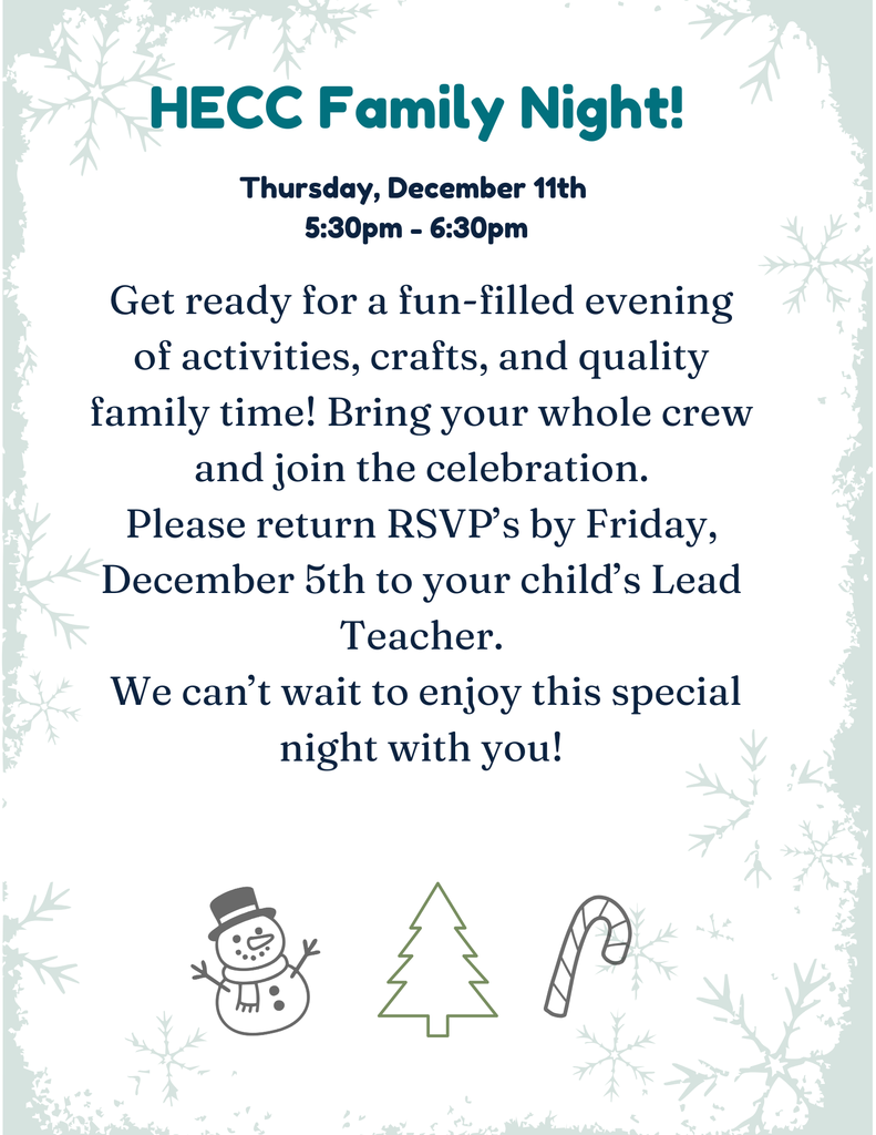 HECC Family night RSVP reminder