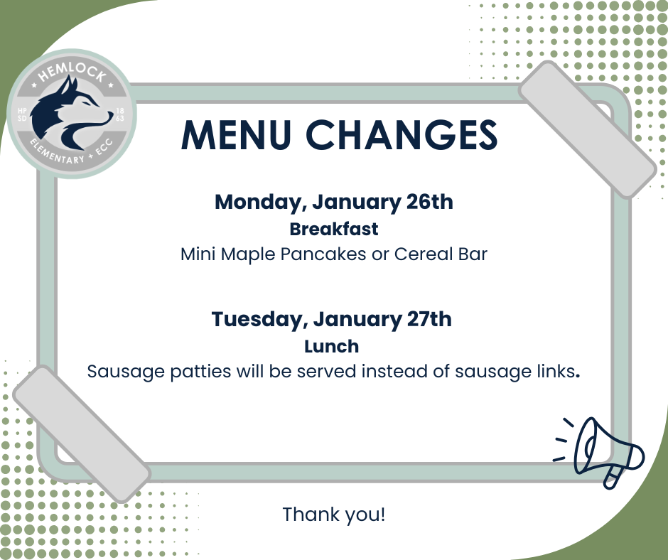 menu changes
