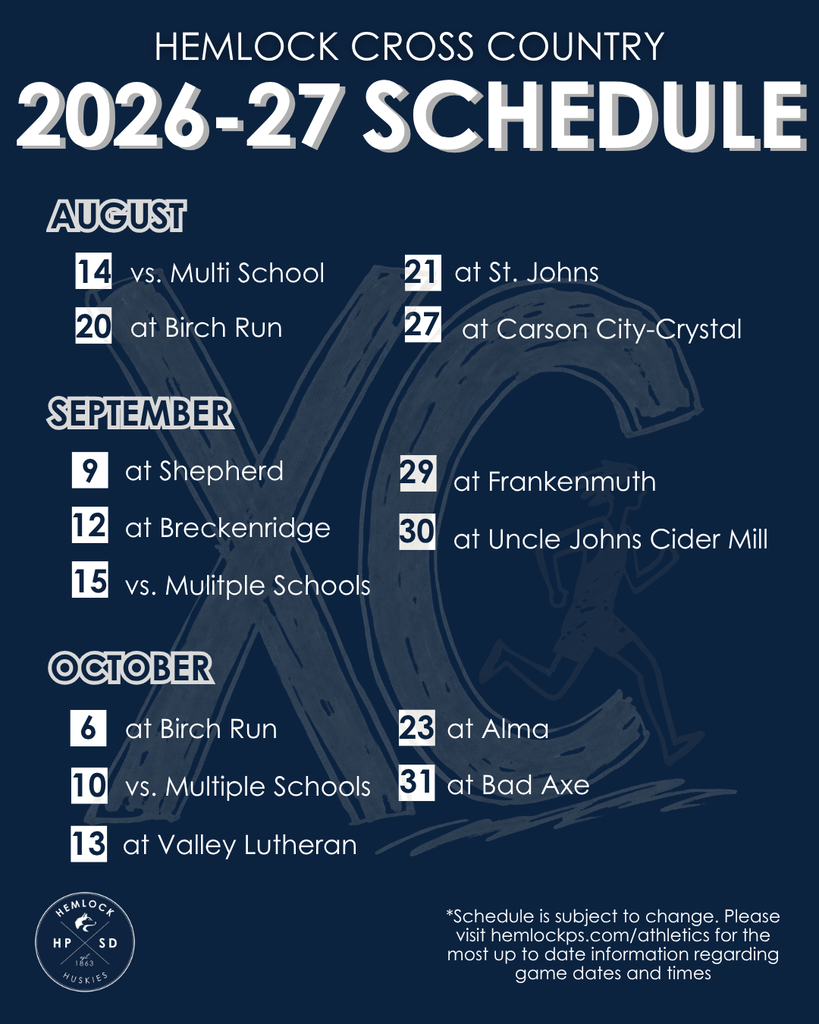 Cross Country Schedule