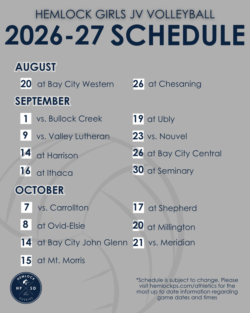 JV Volleyball Schedule