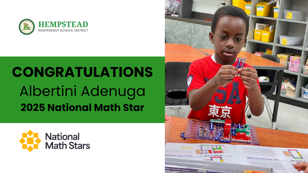 Congratulations to Albertini Adenuja 2025 National Math Star