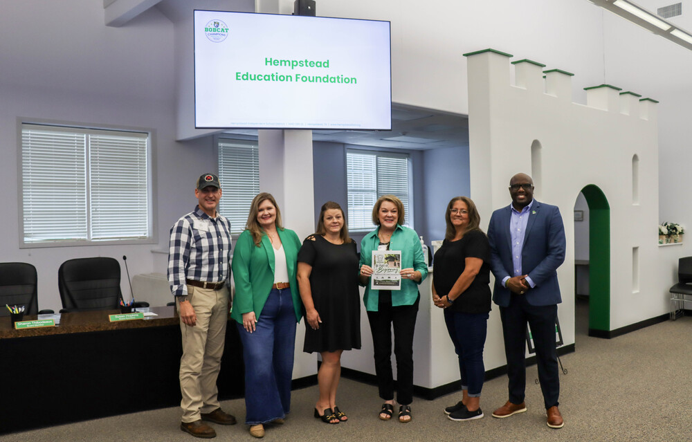 Hempstead Education Foundation Board Member with Hempstead ISD Superintendent and Board President