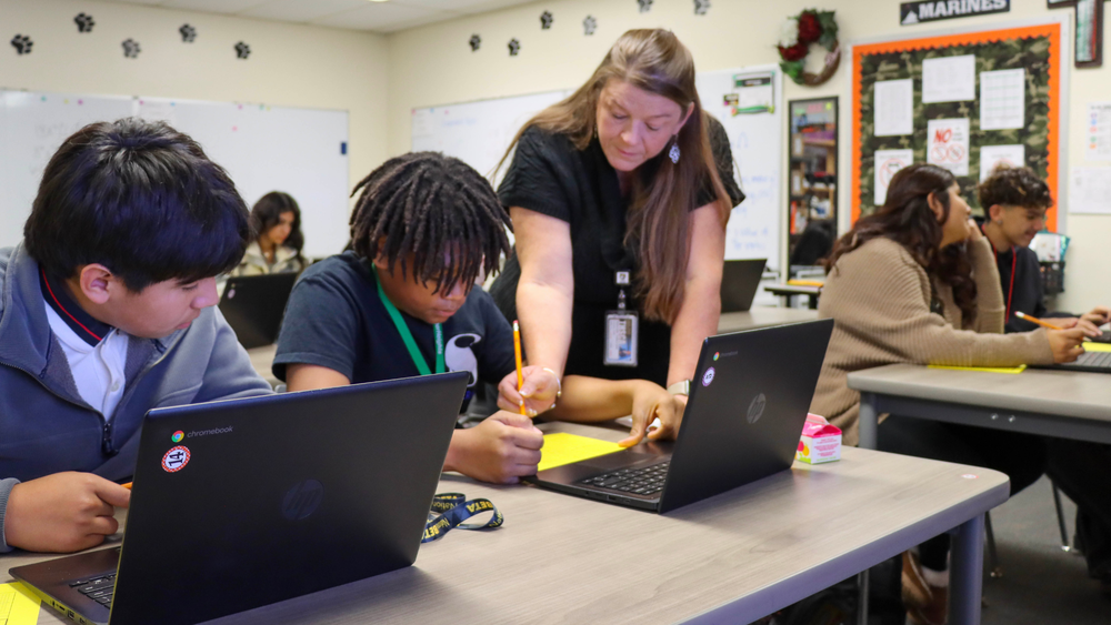 Students and Christine Herbert teaching