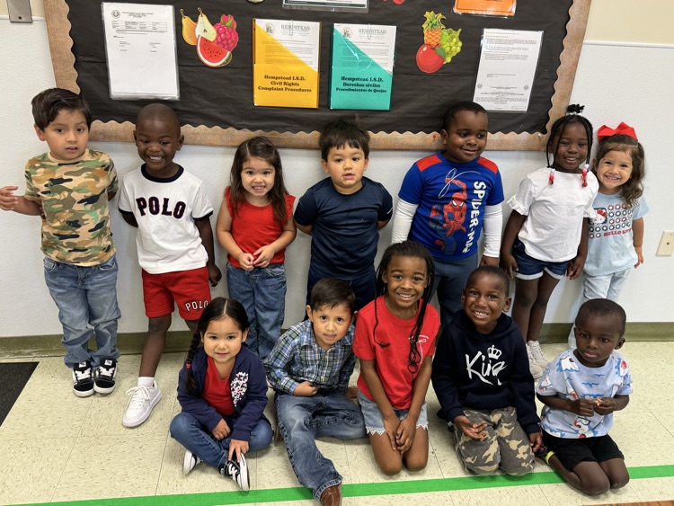 students wearing red, white, and blue