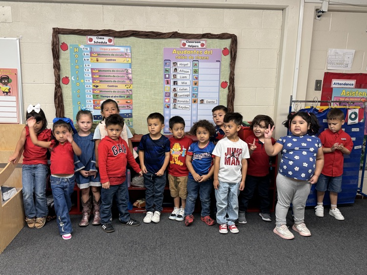 students wearing red, white, and blue