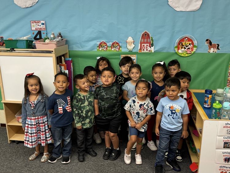 students wearing red, white, and blue
