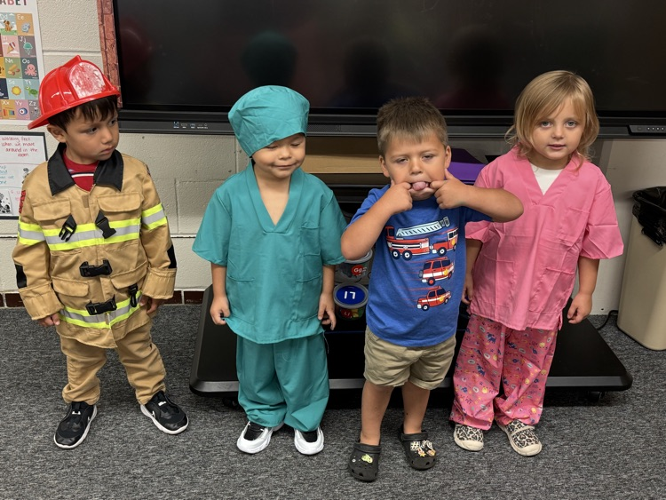 students in future job outfits