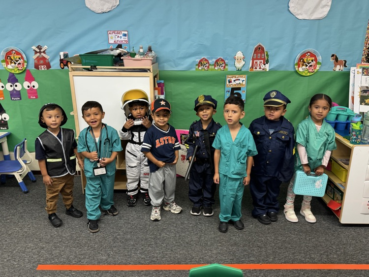 students in future job outfits