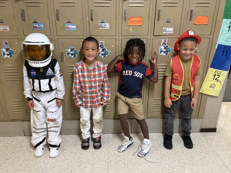 students in future job outfits