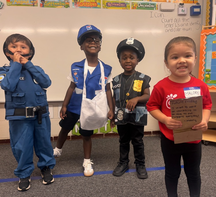 students in future job outfits
