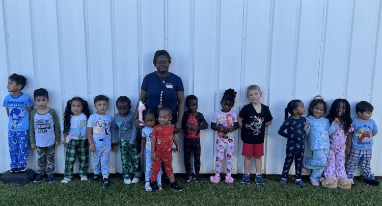 students wearing pajamas