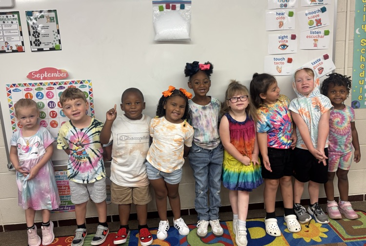 students in tie-dye