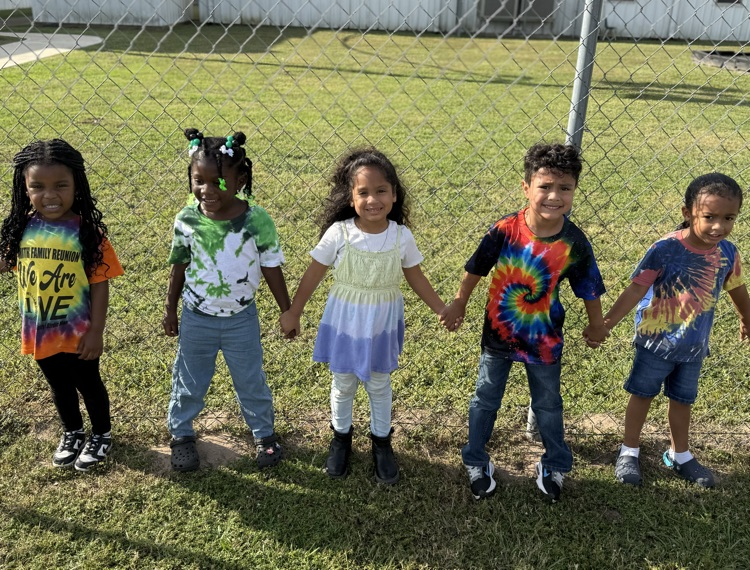 students in tie-dye