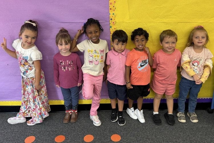 students in pink clothes