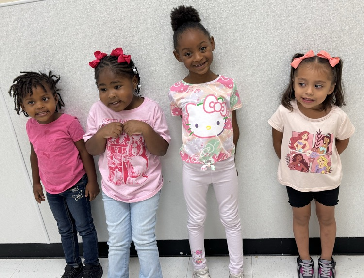 students in pink clothes