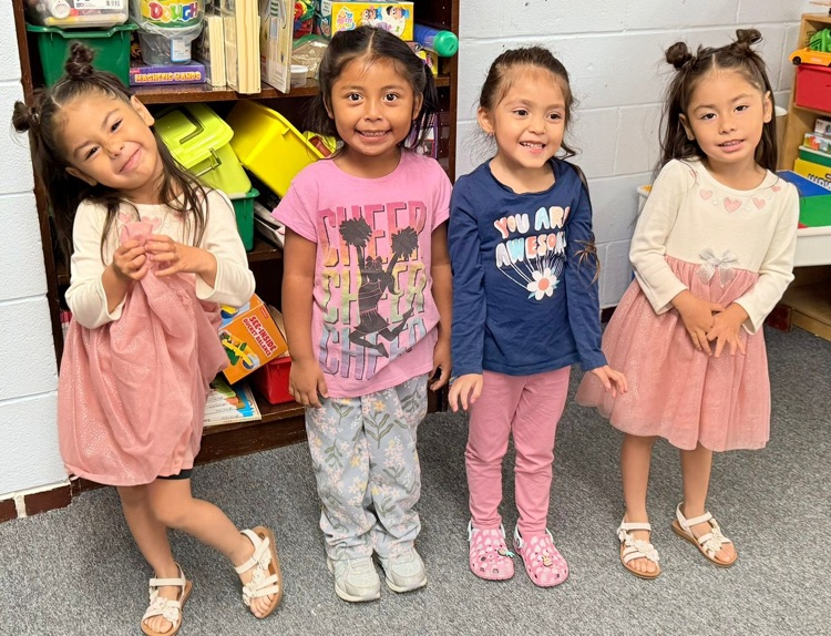 students in pink clothes
