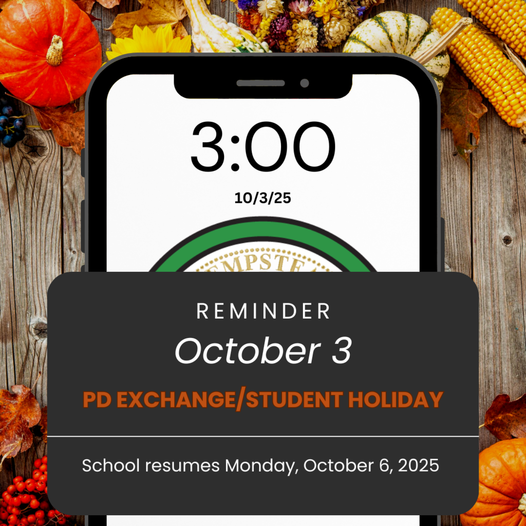 Reminder Oct 3 is a student holiday/pd exchange day