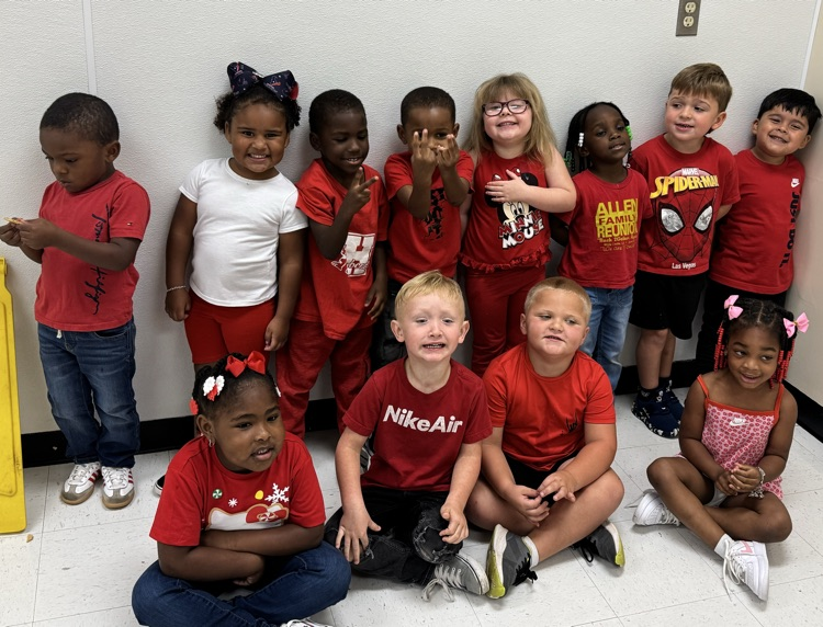 students wear red