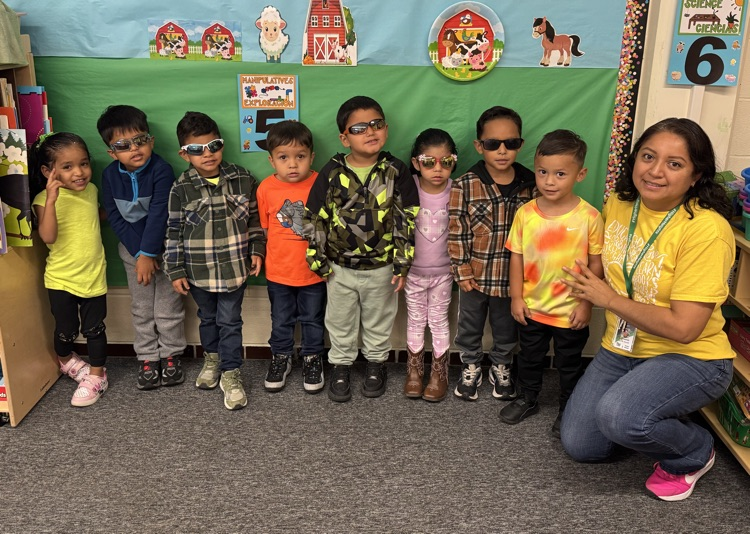 students in sunglasses or neon