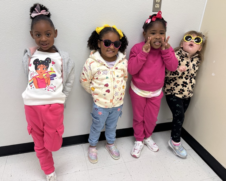 students in sunglasses or neon