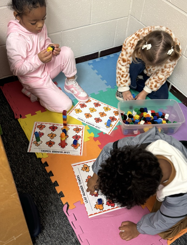 students counting blocks