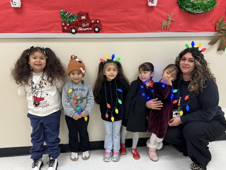 students with lights on