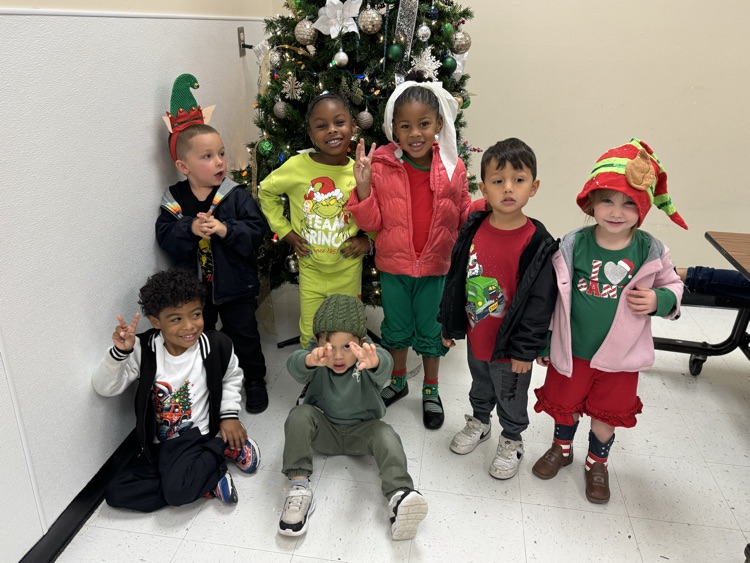 students in elf outfits 
