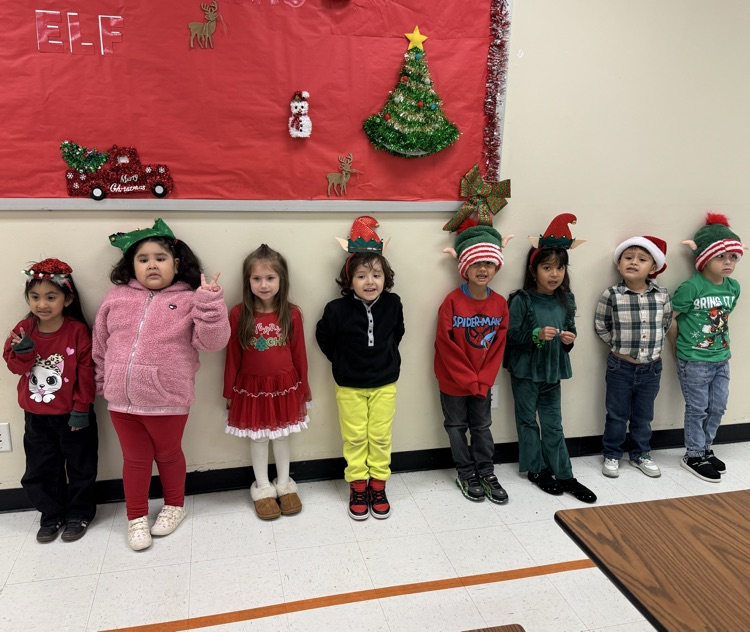 students in elf outfits 