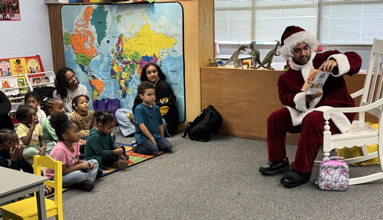 students listening to a book