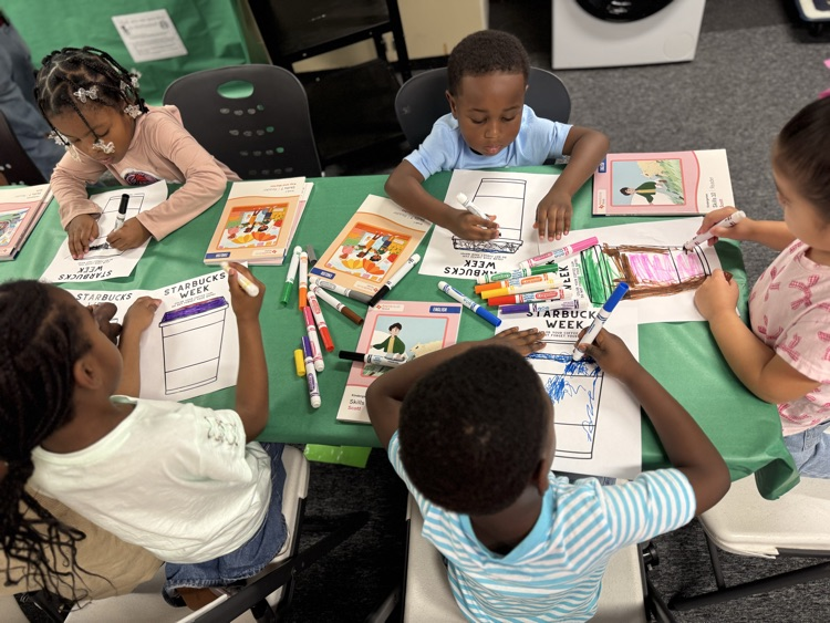 students coloring