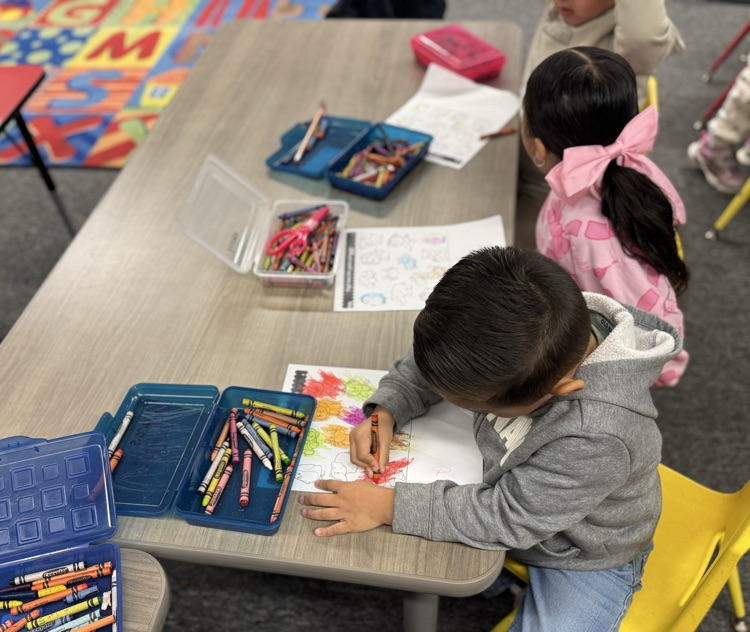 students coloring